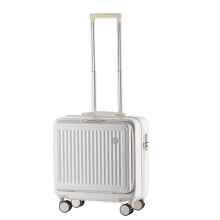 20 Inch Carry On Suitcase with Lockable Brake Wheels, WearResistant and ShockAbsorbing Travel Luggage – White