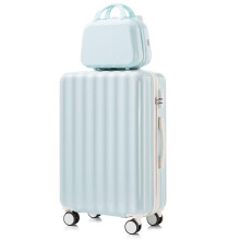20 Inch Carry On Spinner Suitcase with USB Port, Password Lock, WetDry Divider, Blue