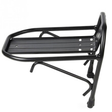 Aluminum Alloy Bike Front Rack, Dual Function, Fits 2428 Inch Wheels, VBrake and Disc Compatible, Black