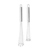 Stainless Steel Balloon Whisk Set of 2 for Mixing Eggs, Batter, Dough and Sauces