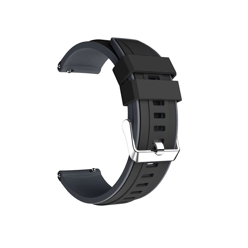 Watch Band 20Mm Quick Release Silicone Strap For Garmin Forerunner 245 645 Venu Black Grey Black,Grey 9164114433862