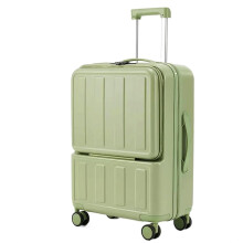 22 Inch Green Hardshell Carry On Luggage with USB Port, TSA Lock, Spinner Wheels, Cabin Size
