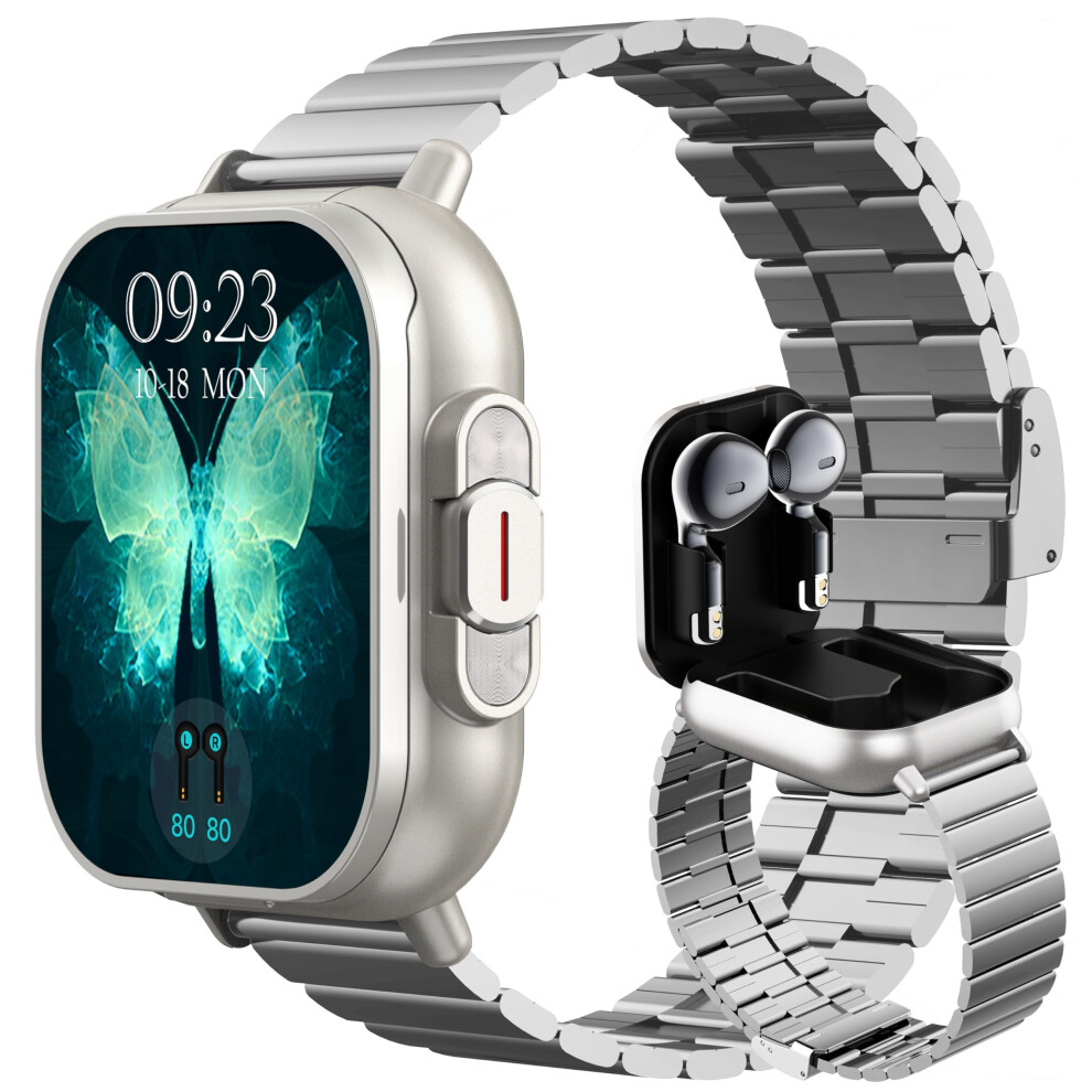 2In1 Smartwatch With Builtin Wireless Earbuds, Bluetooth Calling, Heart Rate And Sleep Monitor 9164114434272