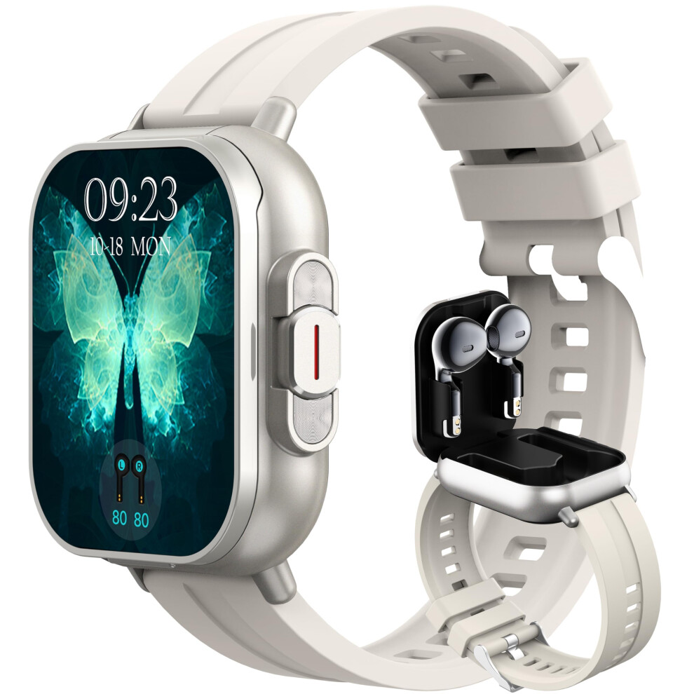2 In 1 Smartwatch With Bluetooth Earbuds, Call Function, Fitness Tracker, Heart Rate And Sleep Monitor For Android And Ios 9164114434425