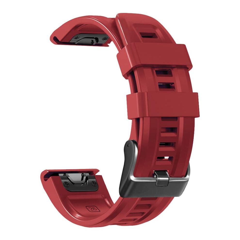 Quickfit 22Mm Silicone Watch Strap With Quick Release And Adjustable Wrist Fit For Garmin Fenix 7 9164114434937