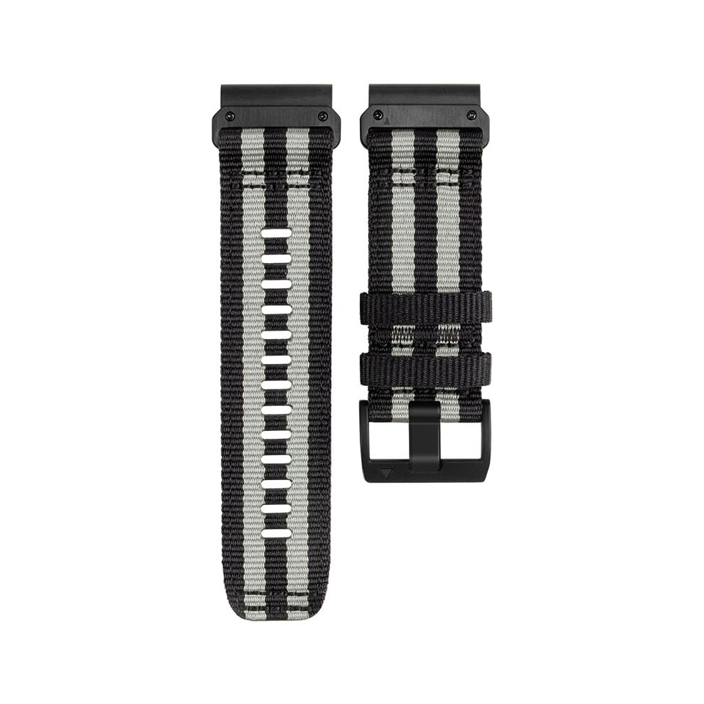 22Mm Quick Release Nylon Gray Watch Strap For Garmin Fenix7 Enduro2 Epix Gen2 Black 9164114435088