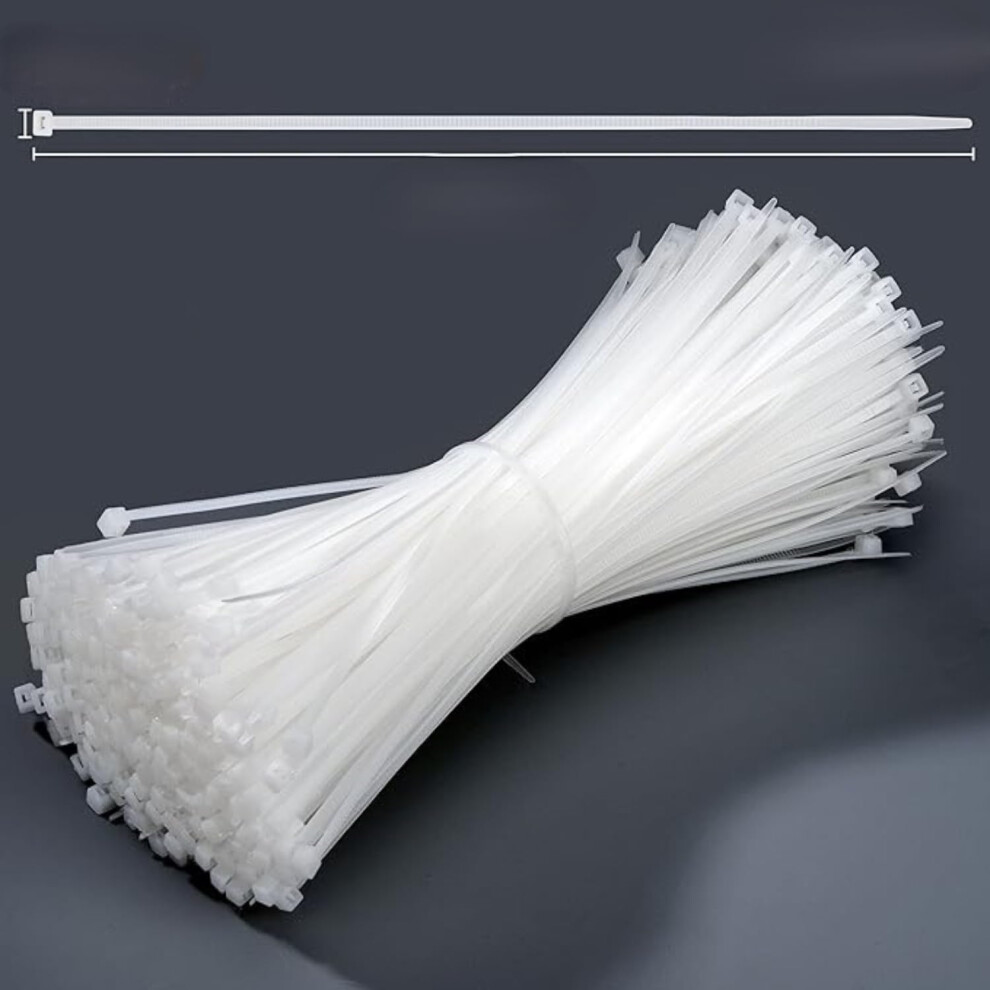 4 Inch White Nylon Cable Ties 1000 Pack, Selflocking Heat And Uv Resistant Zip Ties 9365369607200