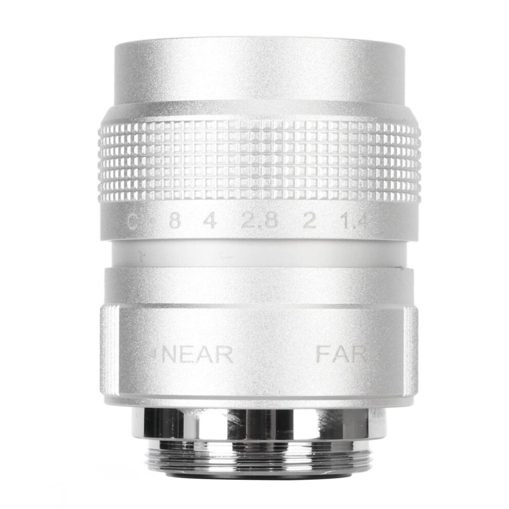 25Mm F1.4 C Mount Cctv Camera Lens Fast Aperture, Manual Focus, Wide View, Aluminum Housing Silver 9164114445247