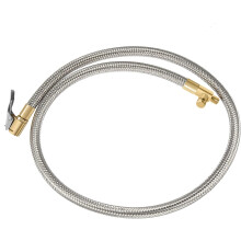 Tire Inflator Hose with Quick Connect Air Chuck, Flexible Stainless Steel 80cm for Car and Motorcycle
