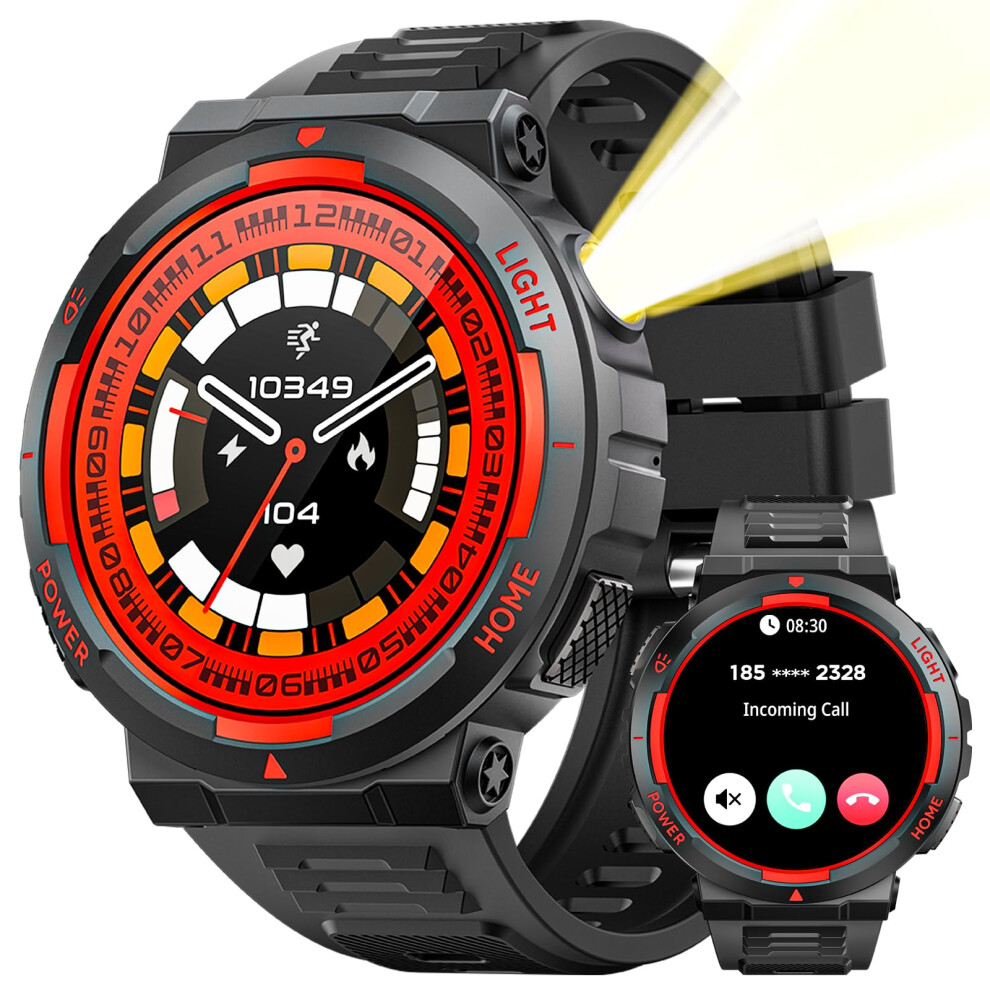 Military Smart Watch For Men With Bluetooth Calling, 3Atm Waterproof, Heart Rate, Spo2, 100+ Sports Modes 9365369607545