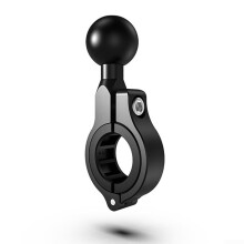Motorcycle Handlebar Mirror Clamp Mount Base 1 Inch Ball Aluminum Alloy 2233mm Aperture Black