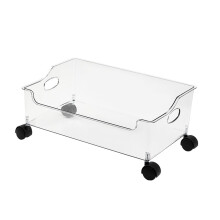 Rolling Book Cart with Wheels, Large Capacity PET Storage Organizer for Home School Office
