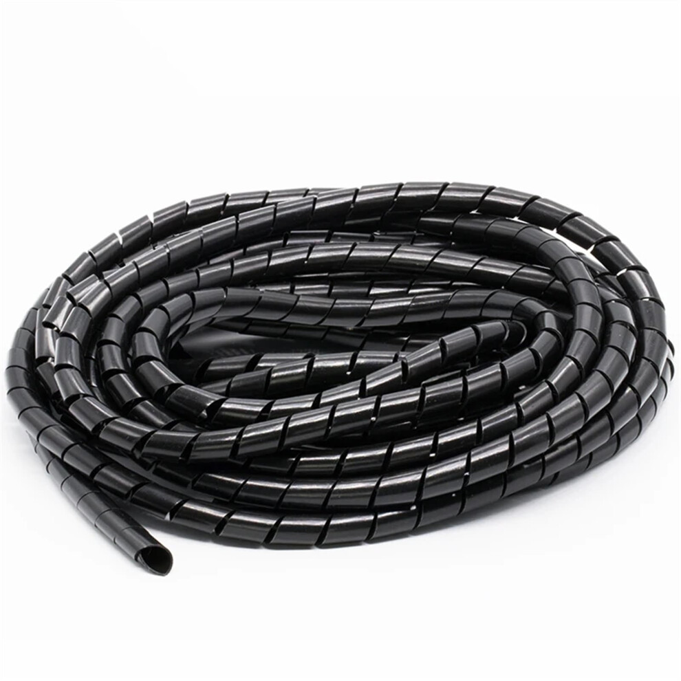 Cable Management Sleeve 6Mm 15M Black Spiral Wrap For Wire Harness And Abrasion Protection 9164114436818