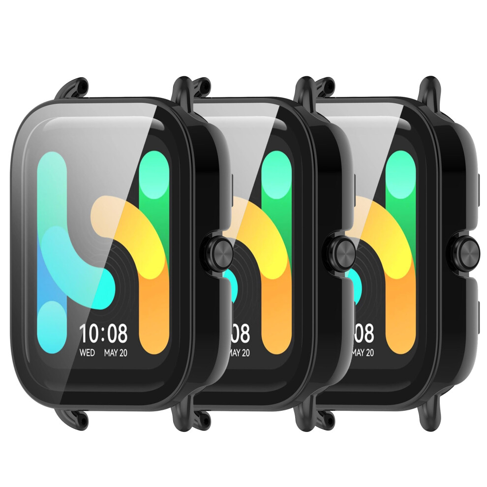 Smartwatch Screen Protector Case For Haylou Rs4 Plus Ls11 Ls12, Full Coverage 3Pack Black 9164114436856