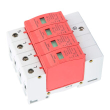 Surge Protector 4 Pole 80kA Low Voltage Lightning Arrester for Residential Rail Mount