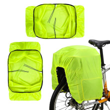 Bicycle Rain Cover Waterproof Dustproof Rear Seat Bag Protector Fluorescent Green Fits Most Bikes