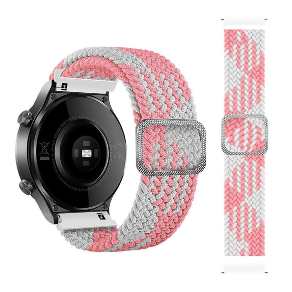 Nylon Watch Strap 20Mm 22Mm Breathable Adjustable Band For Samsung Galaxy And Huawei Gt2 Pink White Pink,White 9164114437938