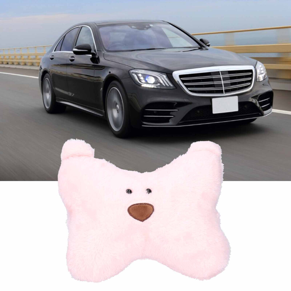 Cartoon Cute Bear Headrest Pillow 26X24cm Plush Car Seat Cushion Pink 4961382514263