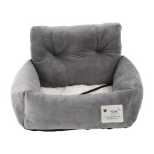 Dog Car Seat with Safety Buckle and NonSlip Bottom, Soft Fleece Pet Booster Bed for Travel and Home