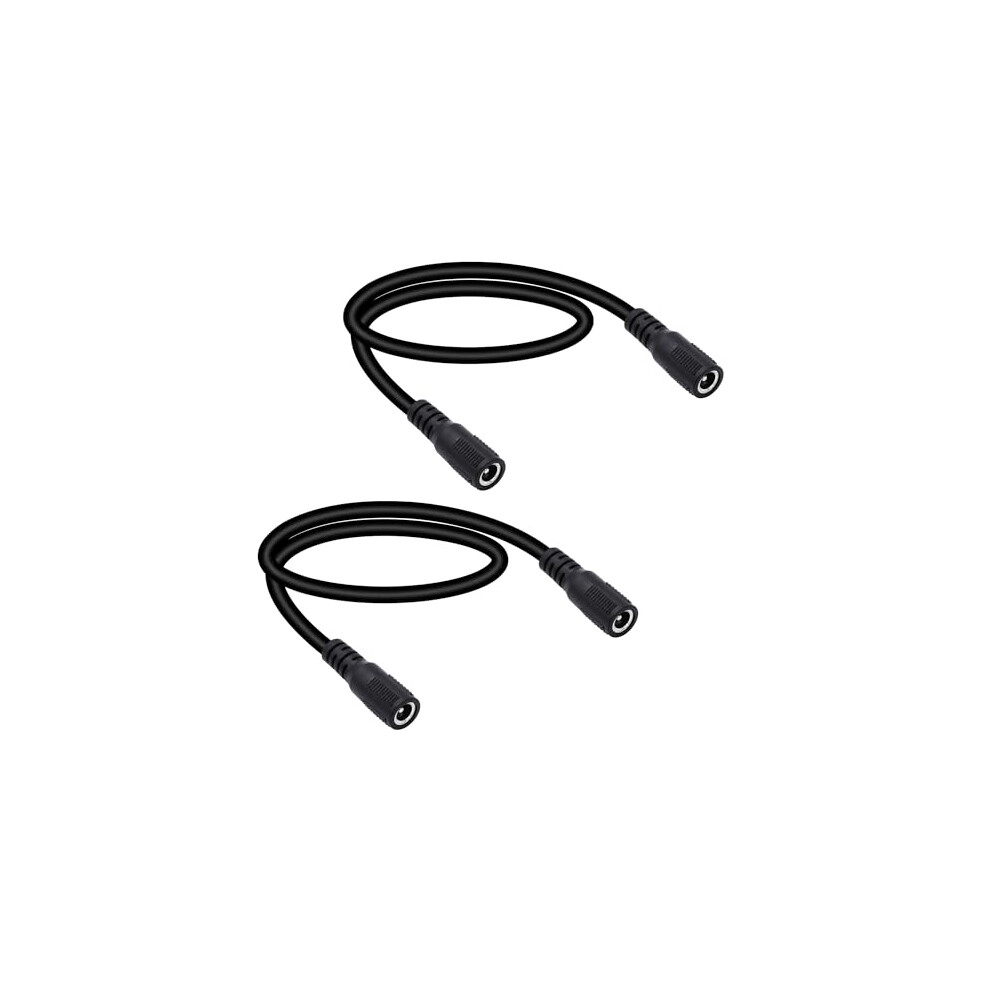 Dc Power Extension Cable 0.5M 2.1Mm X 5.5Mm Female To Female 18Awg For 12V Cctv Led Dvr 2 Pack 9365369610170