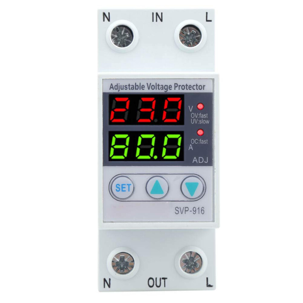 Voltage Protector 80A Adjustable Over Under Voltage Protection Device With Delay Reset For Home 9164114443663