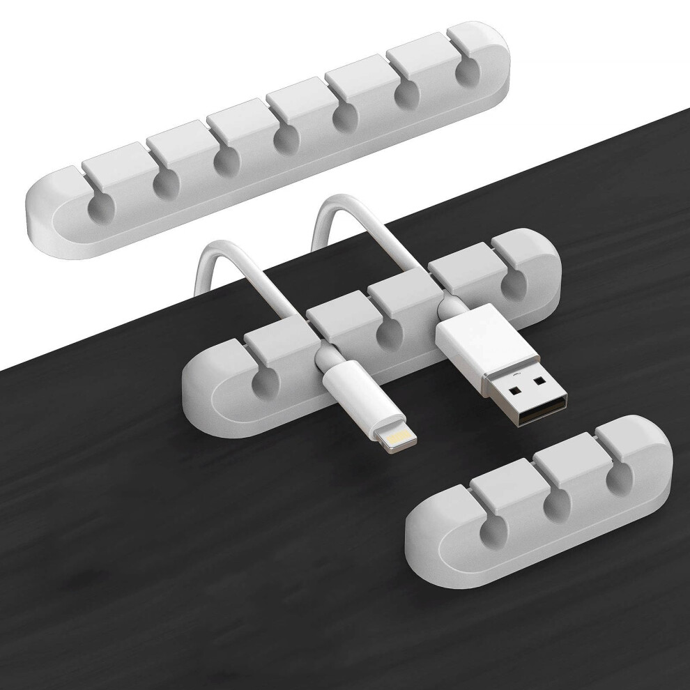 Cable Organizer Clips Cord Holder, 3 Pack Self Adhesive Silicone Cable Management For Desk Car Usb Wires (753 Slots Gray) 9365369610620