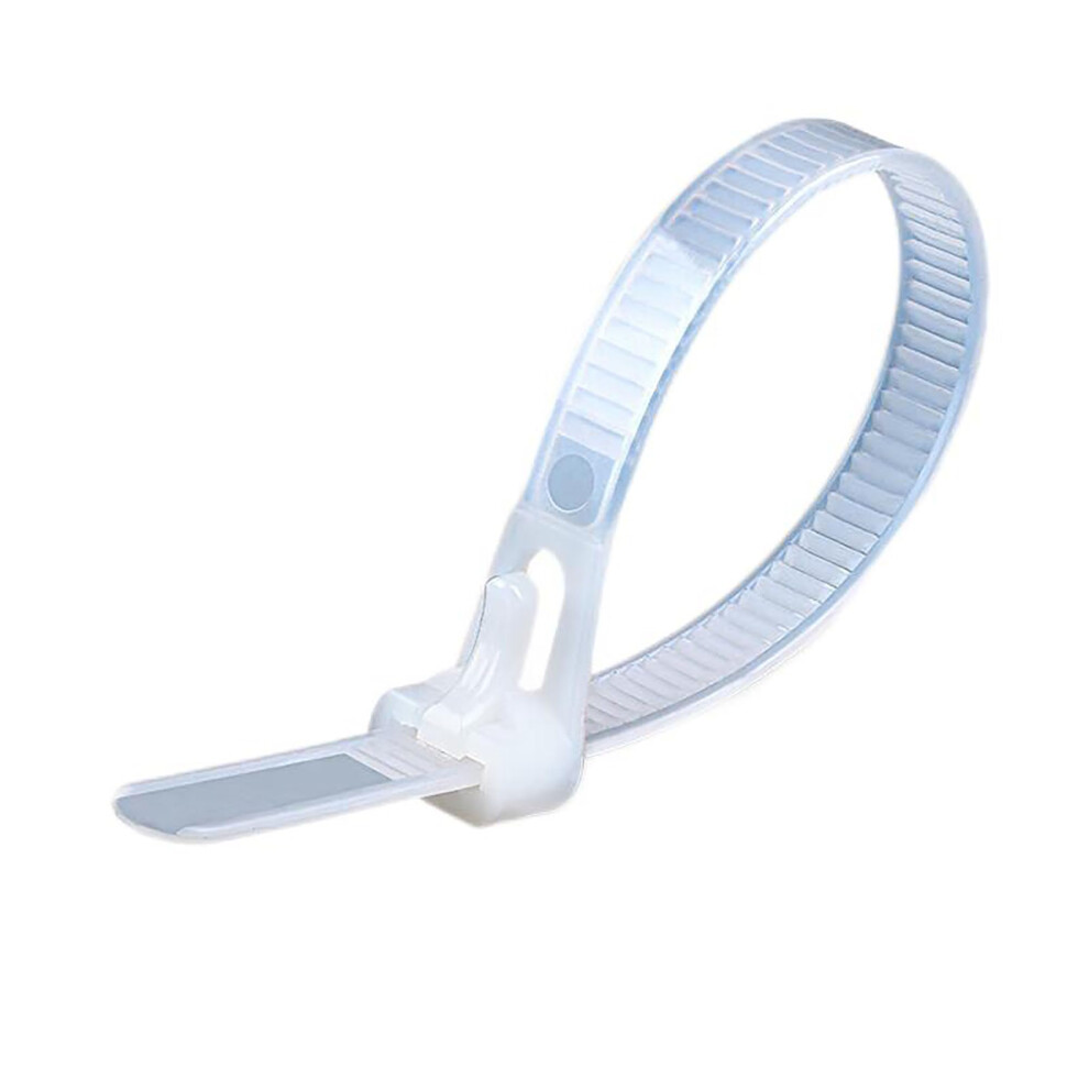 White Reusable Cable Ties 7.87 Inch 100 Pack Nylon Releasable Zip Ties For Secure Cable Management 9164114439819