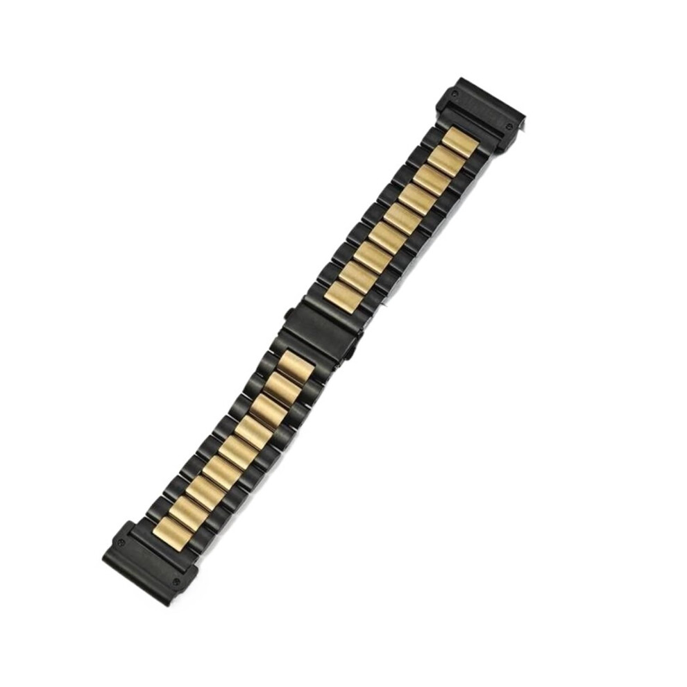 51Mm Golden Durable Stainless Steel Replacement Watch Band For Garmin Fenix 8 Black 9164114440426