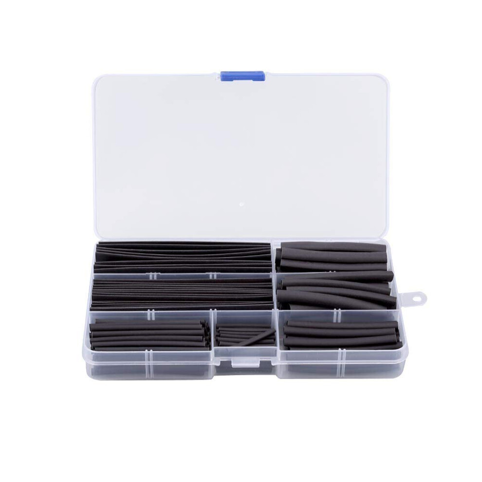 150Pcs Heat Shrink Tubing Kit Black Pe Assortment Fast Shrinking Flame Retardant For Wires 9365369611443