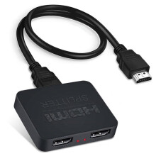 4K HDMI Splitter 1 In 2 Out for Dual Monitors, Ultra HD Mirror Display for PS5 Xbox TV PC Laptop