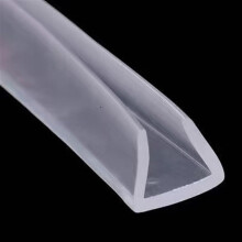 Shower Door Glass Seal Strip with Metal Edge Guard UChannel Rubber Edging 14x8mm 2M