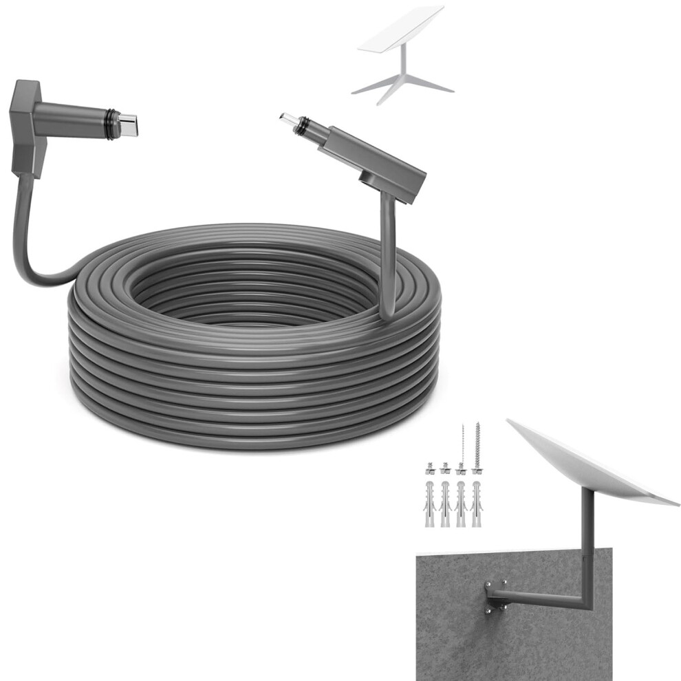 30Ft Cable And Stainless Steel Wall Mount Kit For Starlink Gen 2 V2 Dish Waterproof 9365369612242