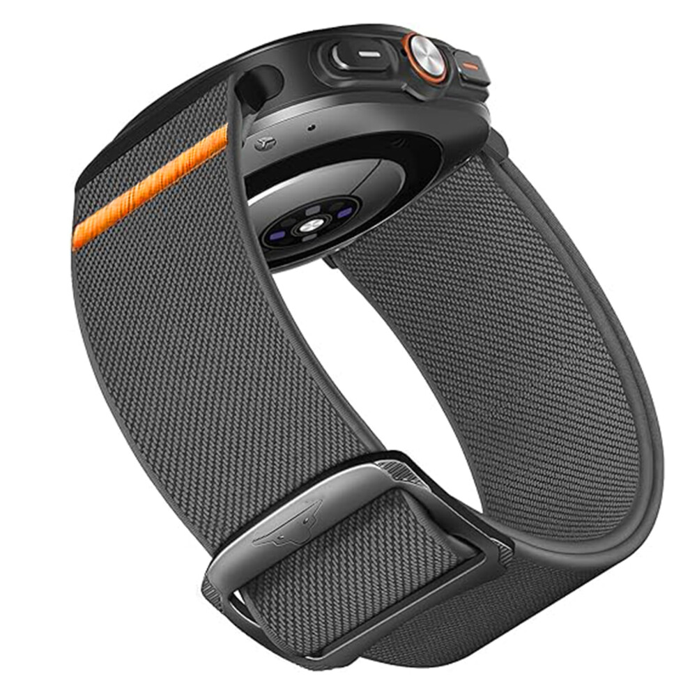 Smart Watch Bands 22Mm Nylon Strap For Oukitel, Adjustable Loop Closure With Bold Accent Orange 9365369612921