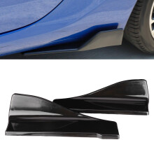 Rear Bumper Diffuser Lip Side Skirts 2pcs Glossy Black Universal Easy Mounting
