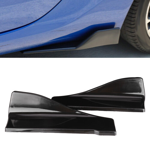 Rear Bumper Diffuser Lip Side Skirts 2pcs Glossy Black Universal Easy Mounting