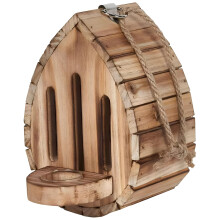 Natural Wood Butterfly House with Easy Clean Design for Hanging Garden Habitat 7.48 Inch