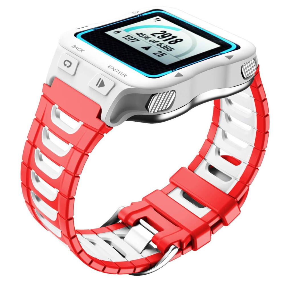 Silicone Replacement Watch Band Waterproof Adjustable Red White Strap For Garmin Forerunner 920Xt White,Red 9164114442871