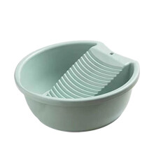 Washboard Laundry Tub with NonSlip Basin, Lightweight Plastic Hand Wash Board for Clothes Home Outdoor Green