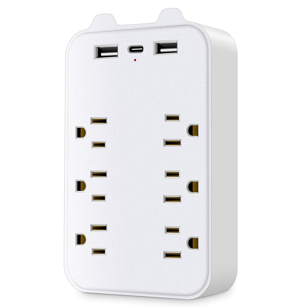 Surge Protector Power Strip 6 Outlet Extender With Usb And Usbc Charging, Triple Surge Protection 9164114443779
