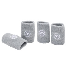 2 Pack Sports Wrist Sweatbands Absorbent Cotton Polyester for Basketball Running Gym Men Women Grey