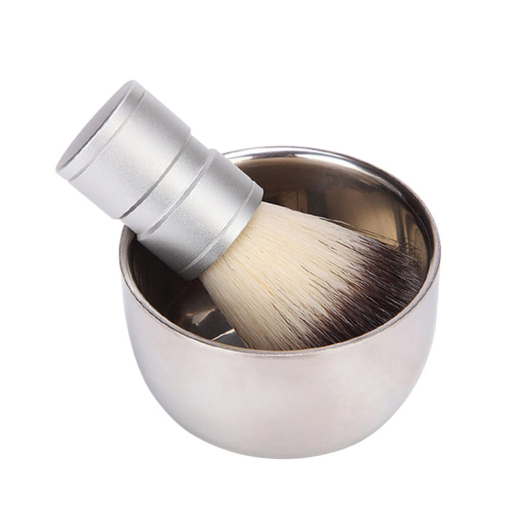 2 Pack Beard Brush and Stainless Steel Shaving Bowl Set for Men Grooming and Beard Care