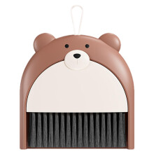 Small Broom and Dustpan Set for Desk and Keyboard Cleaning, PP Brush Pan Combo, Coffee Color