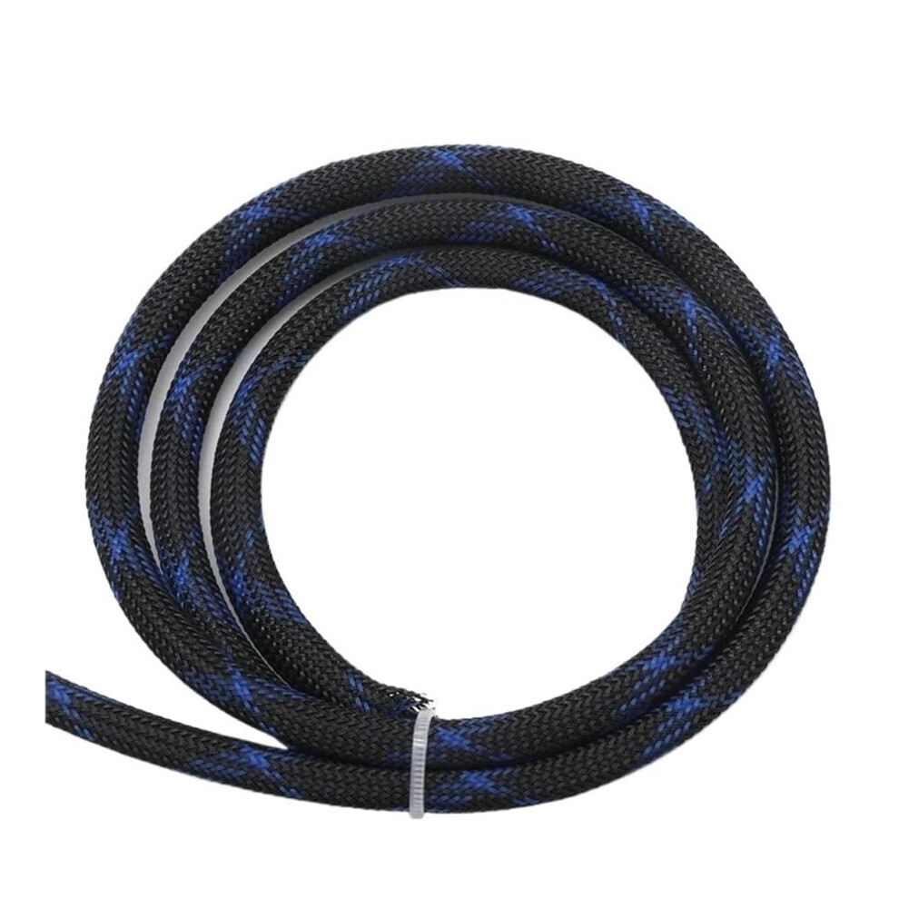 Pet Braided Sleeving For Cable Protection, Black Blue Expandable Abrasion Resistant 6Mm, 1M 9365369613850