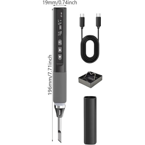 96W Adjustable Temperature Soldering Iron 100450C USB Rechargeable Rapid Heating Tool 2