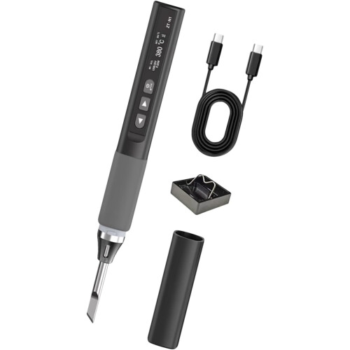 96W Adjustable Temperature Soldering Iron 100450C USB Rechargeable Rapid Heating Tool 1