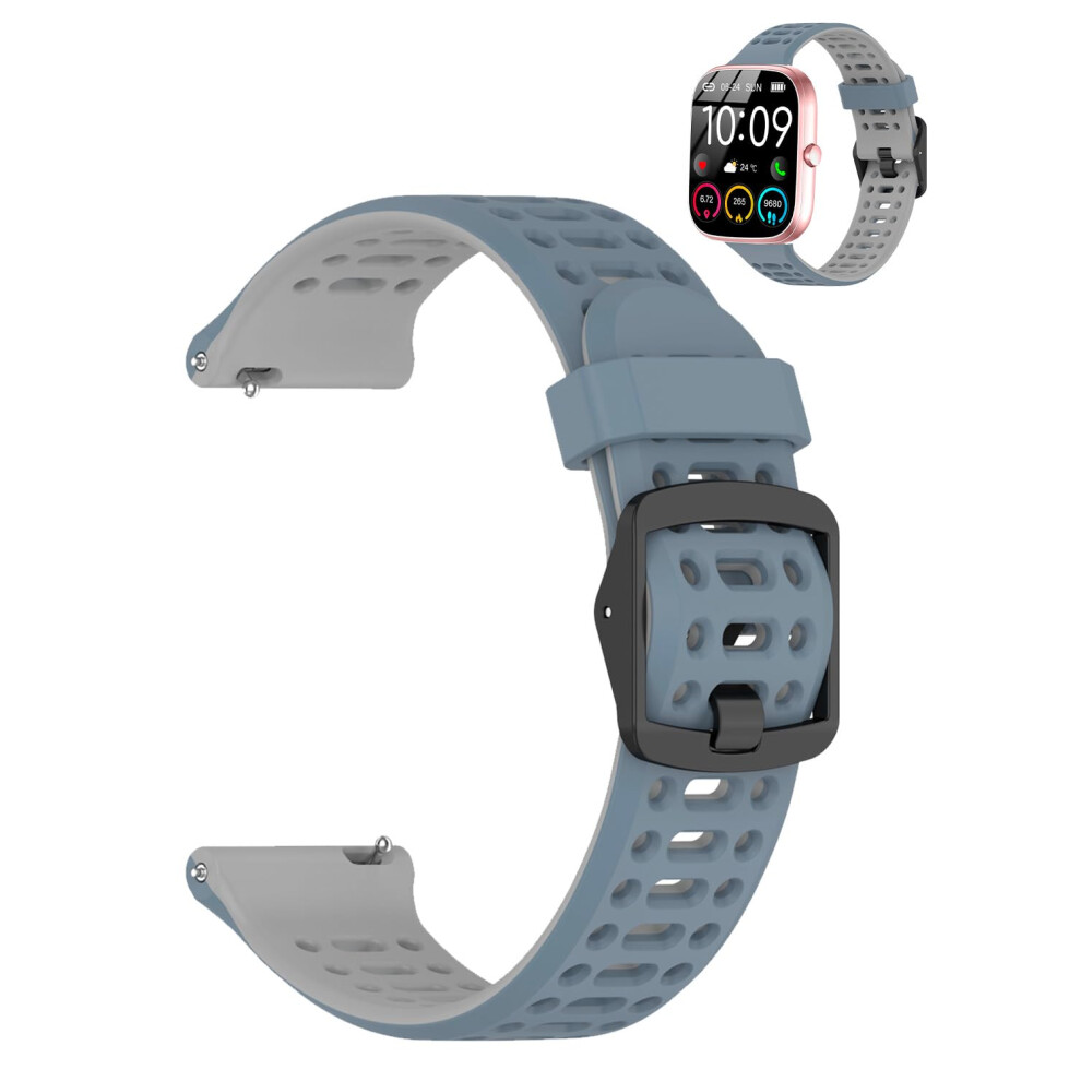 Smartwatch Band For T60 1.91' Â Silicone Sport Quick Release Strap, Adjustable Waterproof Blue Grey Blue,Grey 9164114445087