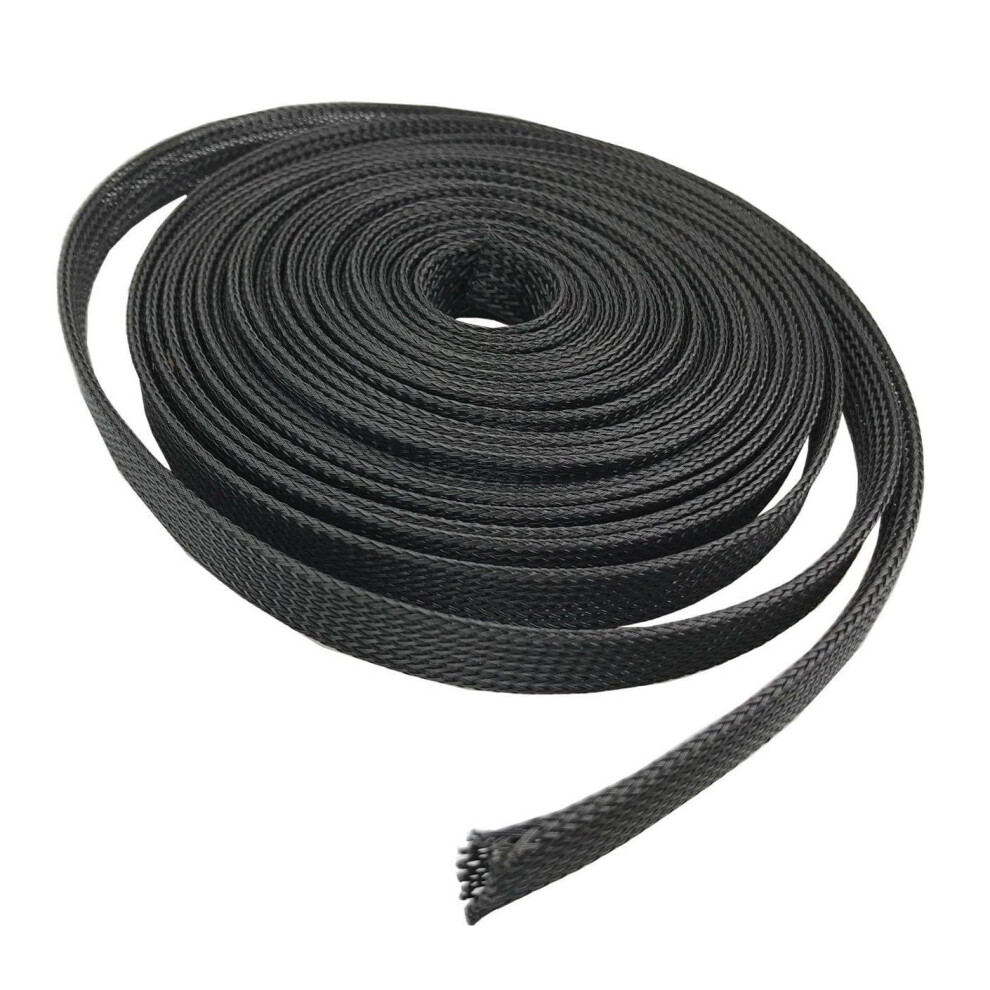 6Mm Pet Braided Cable Sleeving For Cable Protection, Flame Retardant Expandable Nylon Sleeve 5M Black 9365369614628