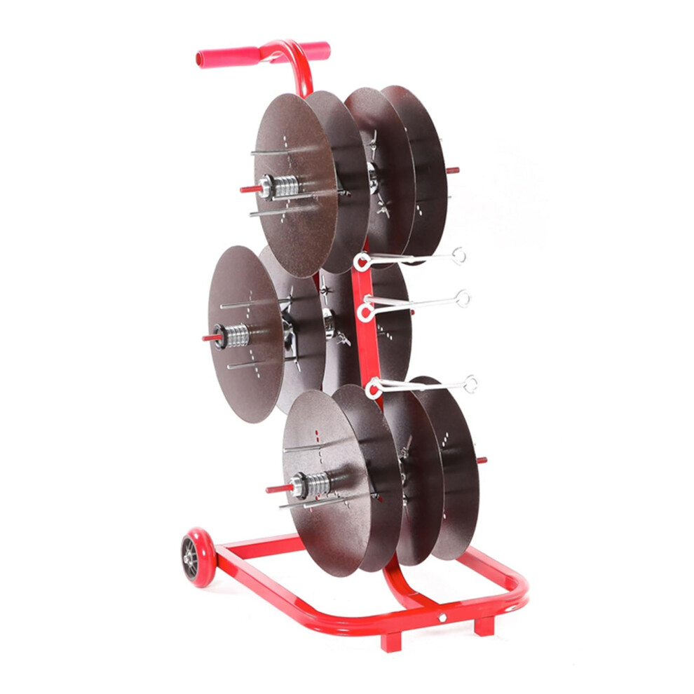 Wire Spool Rack With 6 Reels, Heavy Duty Cable Reel Dispenser Cart, Quick Change And 360 Casters 9164114445605