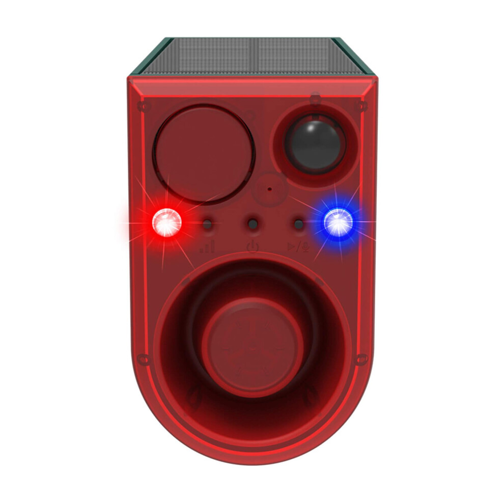 Outdoor Motion Sensor Alarm With Strobe Light, Solar Usb Charging, Remote Control, Dual Deterrent Modes 9365369615168
