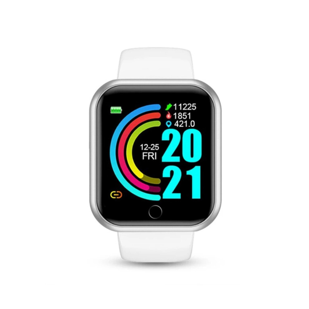 Smartwatch With Gps And Blood Pressure Monitor, Waterproof Fitness Tracker, Bluetooth Sync For Ios, White 9365369615267